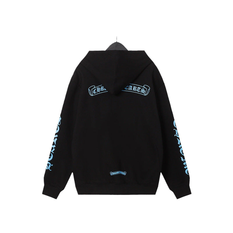 Chrome Heart HoodieCH Premium Lightning Blue Zipper Hooded Sweater Jacket Cardigan