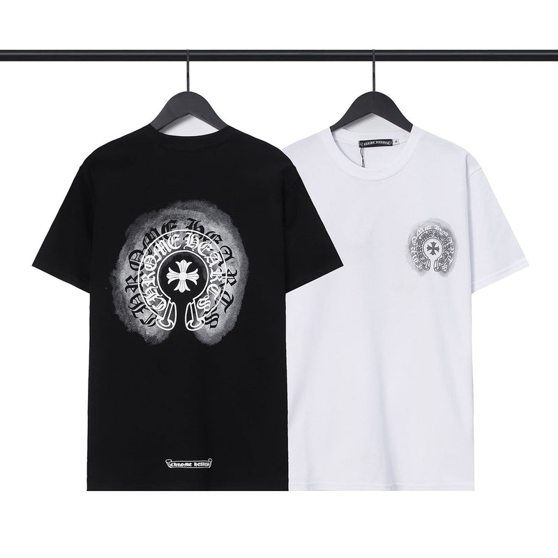 Chrome Heart T-Shirts Sanskrit cross logo short-sleeved men's T-shirt