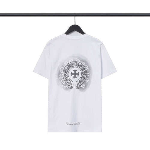 Chrome Heart T-Shirts Sanskrit cross logo short-sleeved men's T-shirt