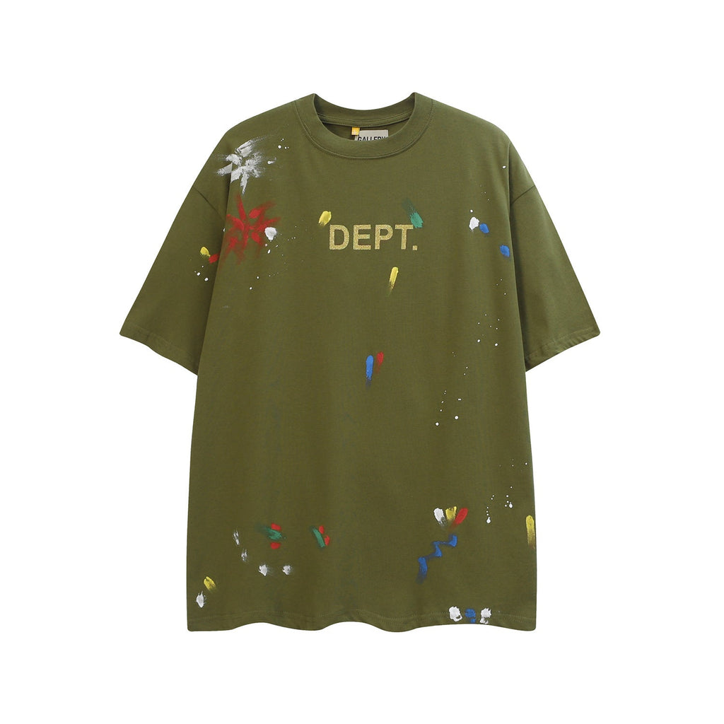 Gallery Dept T Shirts Splashed Ink Printing Loose Short Sleeve Base Lining