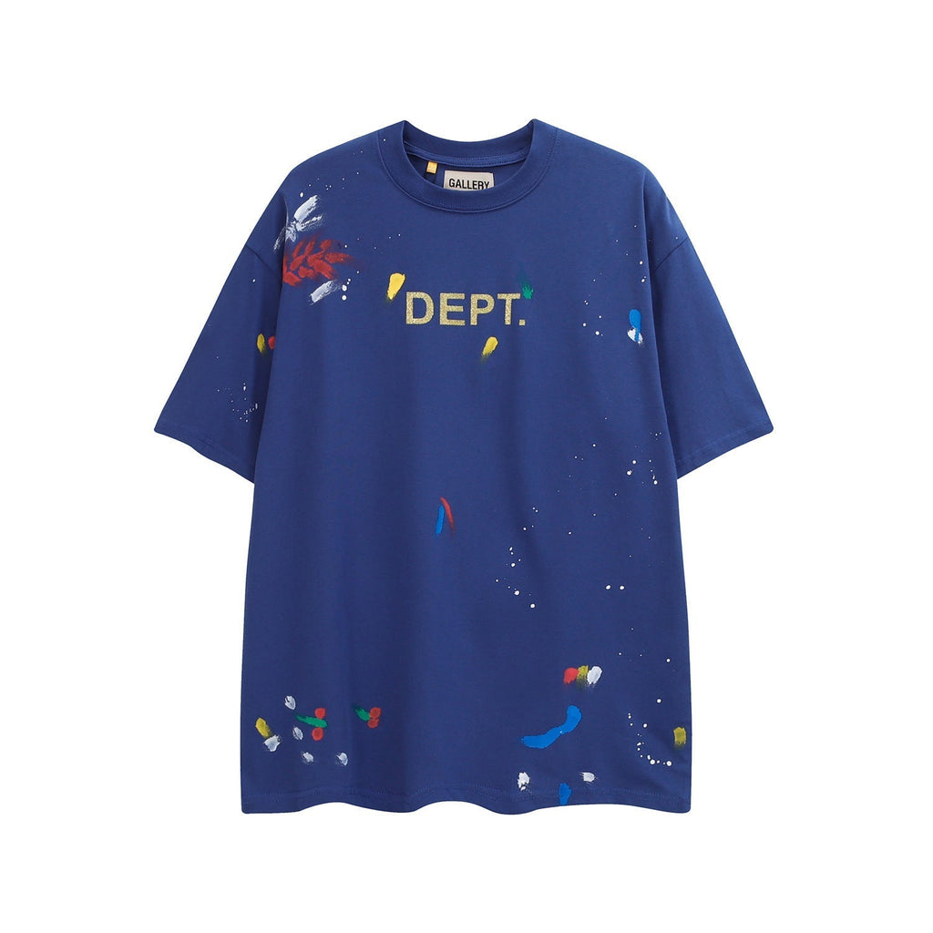 Gallery Dept T Shirts Splashed Ink Printing Loose Short Sleeve Base Lining